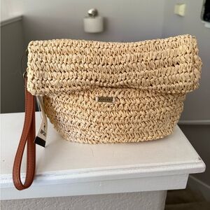 Rip Curl Cream Woven Clutch with Wristlet